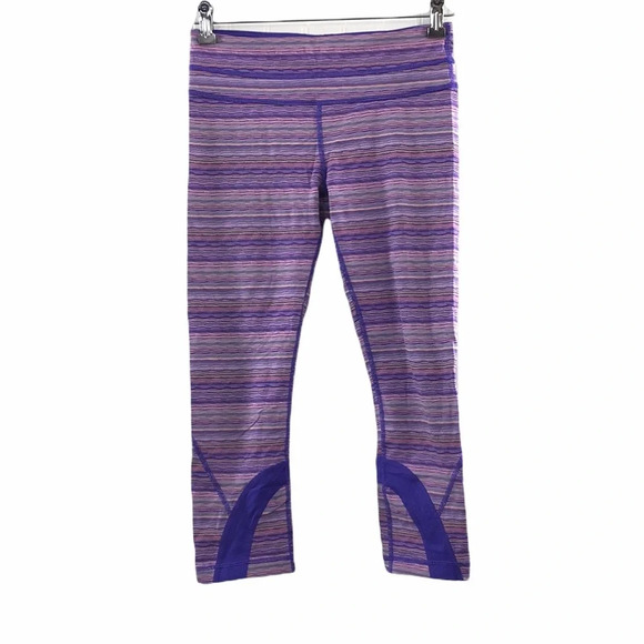 Lululemon Inspire Capri Crop II Space Dye Leggings Womens 6 Pink Purple - Picture 1 of 10